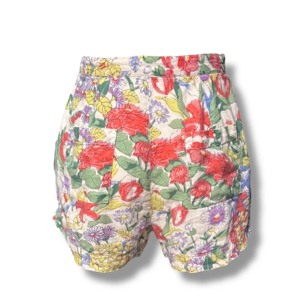 URBAN OUTFITTERS Judy Linen High Waist Floral Shorts